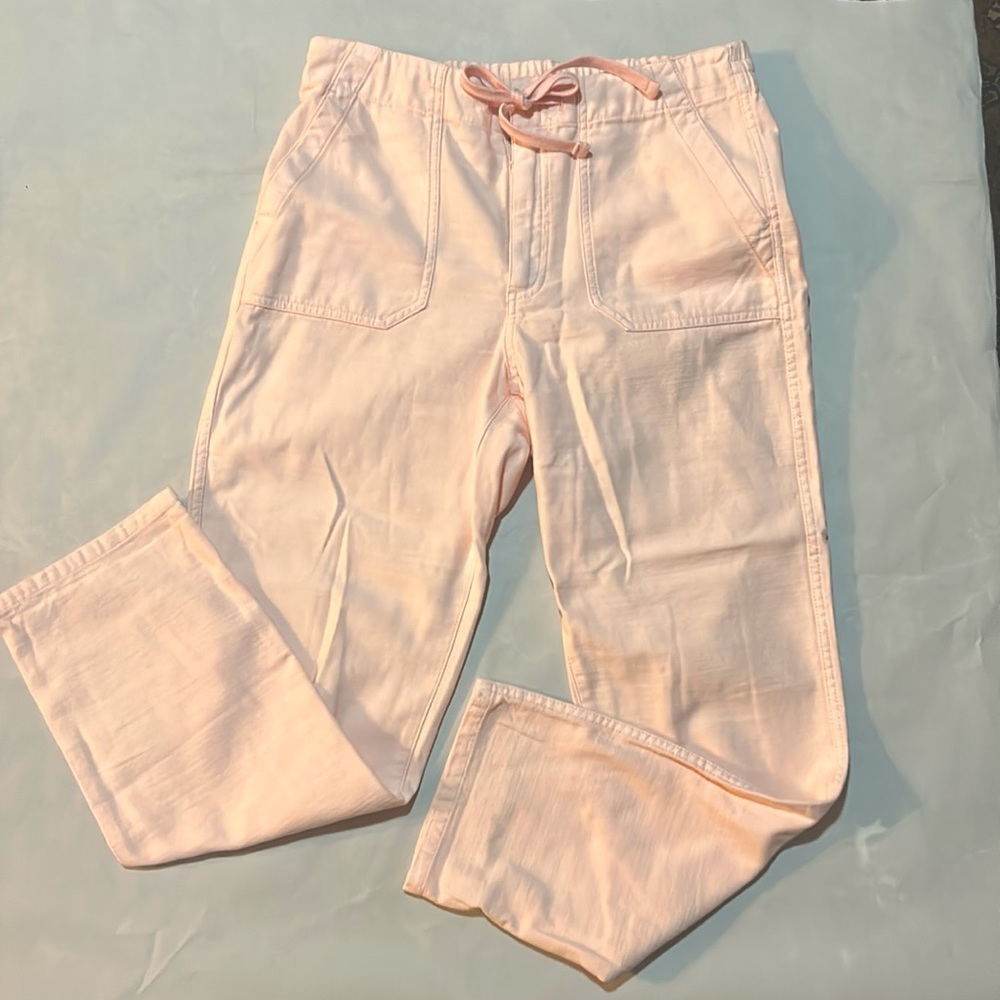 J. Crew NWOT Pink tie waist Camp Pant sz S